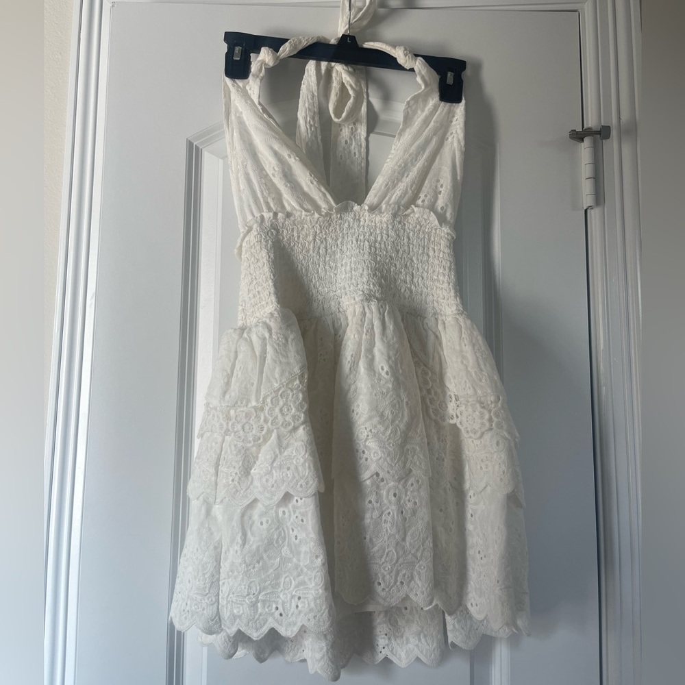 Never been worn white halter dress size small from Hazel and Olive boutique